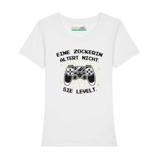 Bedrucktes T-Shirt für Damen - Eine Zockerin altert nicht
