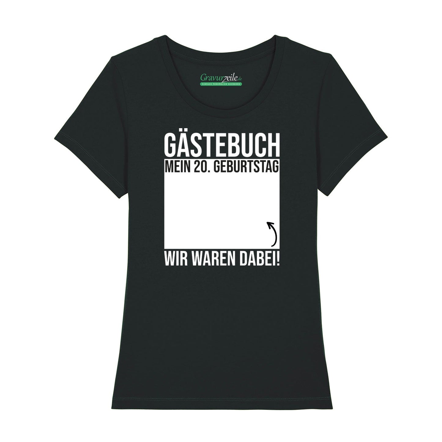 Bedrucktes T-Shirt für Damen - Gästebuch