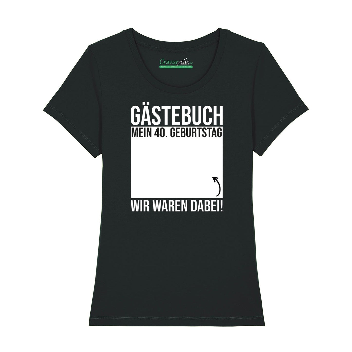 Bedrucktes T-Shirt für Damen - Gästebuch