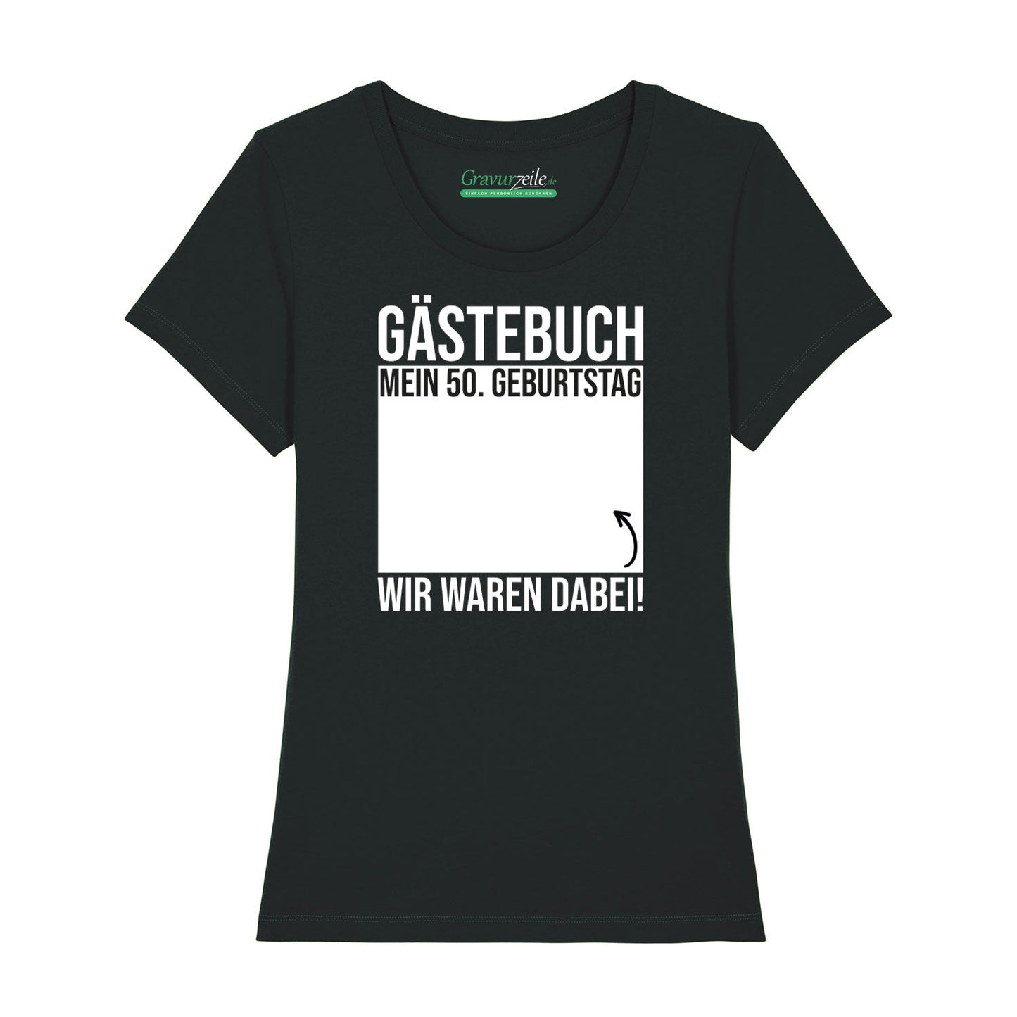 Bedrucktes T-Shirt für Damen - Gästebuch