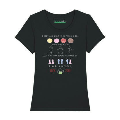 Bedrucktes T-Shirt für Damen - I hate everyone