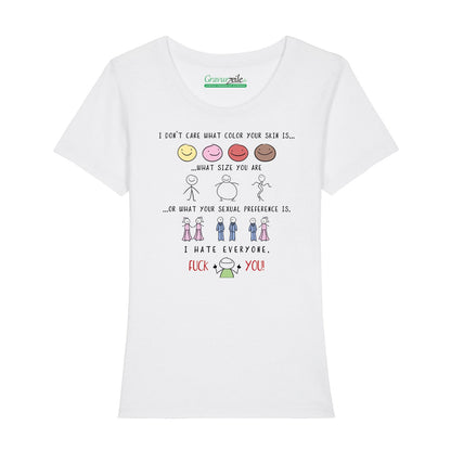Bedrucktes T-Shirt für Damen - I hate everyone