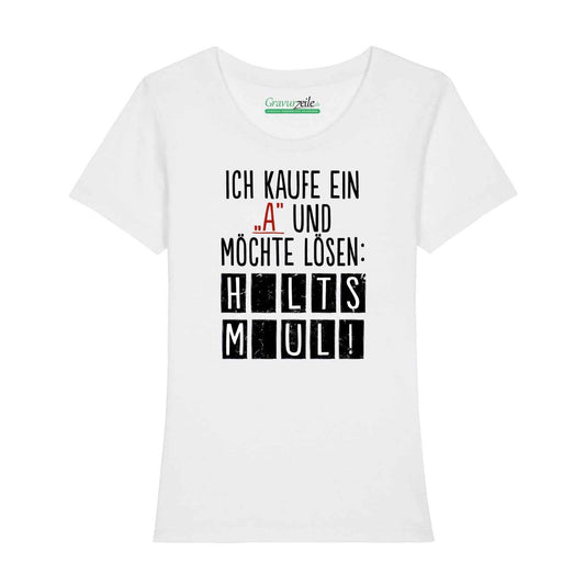 Bedrucktes T-Shirt für Damen - Ich kaufe ein A