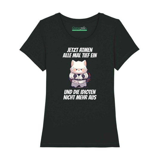 Bedrucktes T-Shirt für Damen - Jetzt atmen alle mal