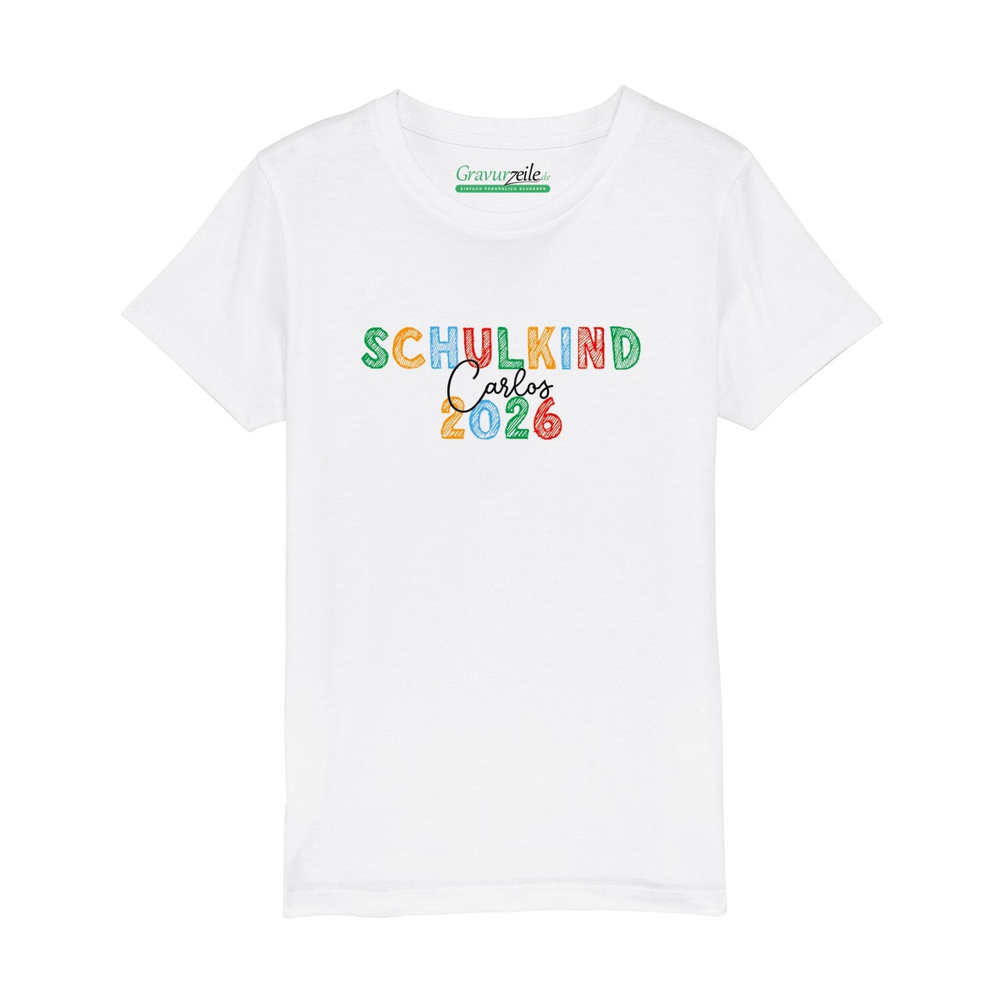 Bedrucktes T-Shirt für Kinder - Schulkind Kreide