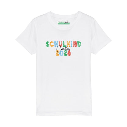 Bedrucktes T-Shirt für Kinder - Schulkind Kreide