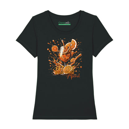 Bedrucktes T-Shirt für Damen - Let the good times aperol
