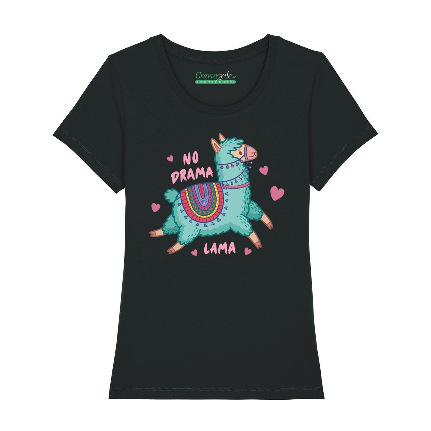 Bedrucktes T-Shirt für Damen - No drama Lama