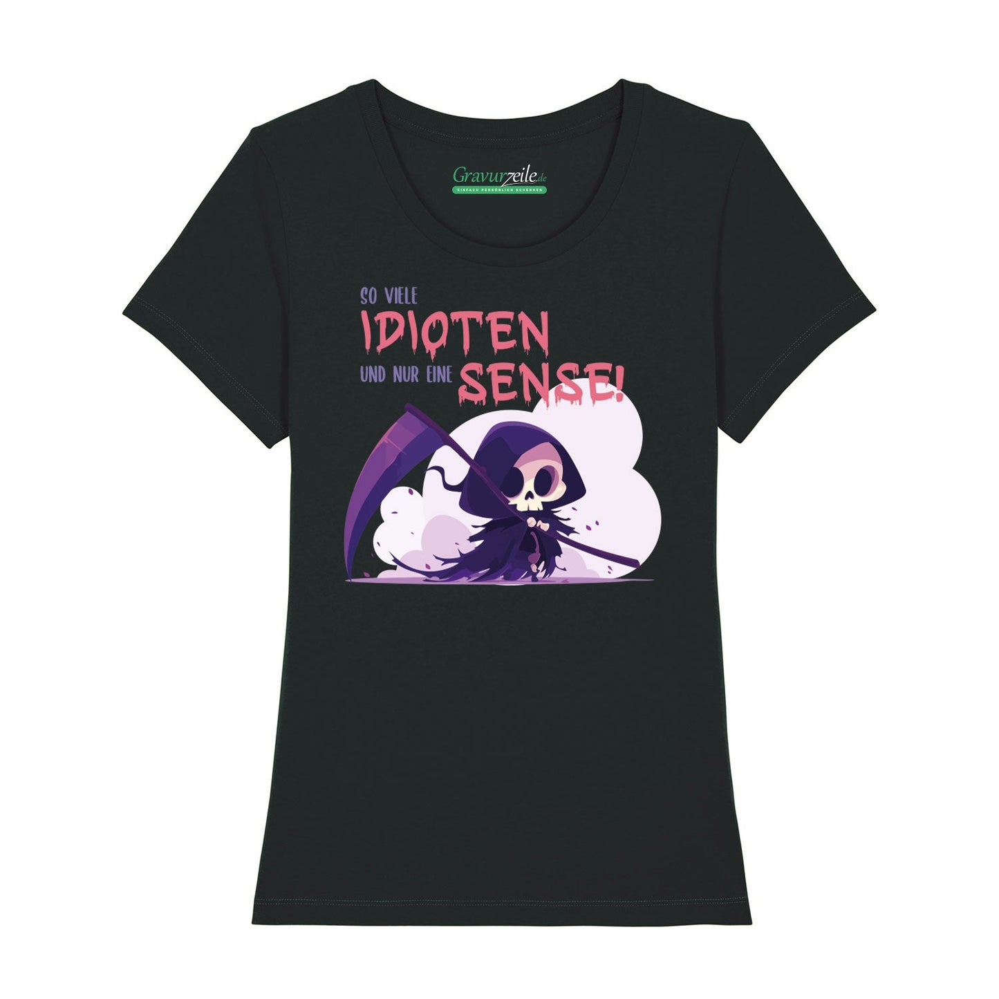 Bedrucktes T-Shirt für Damen - So viele Idioten