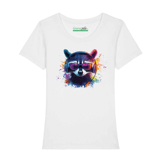 Bedrucktes T-Shirt für Damen - Waschbär