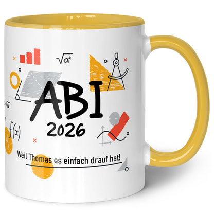 Bedruckte Tasse mit Spruch - Abi - Personalisiert mit Namen
