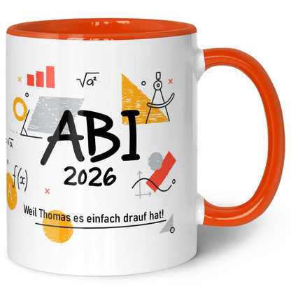 Bedruckte Tasse mit Spruch - Abi - Personalisiert mit Namen