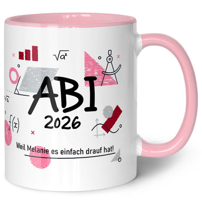 Bedruckte Tasse mit Spruch - Abi - Personalisiert mit Namen