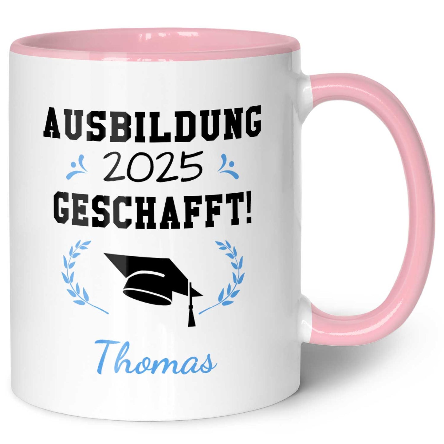 Bedruckte Tasse mit Spruch - Examen - Personalisiert mit Namen