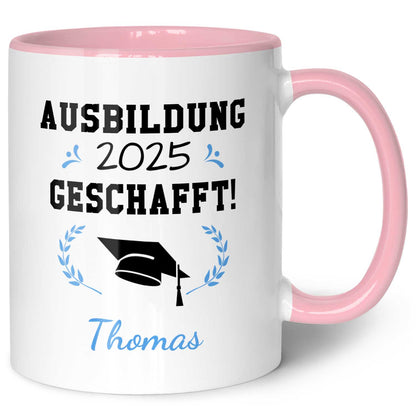 Bedruckte Tasse mit Spruch - Examen - Personalisiert mit Namen