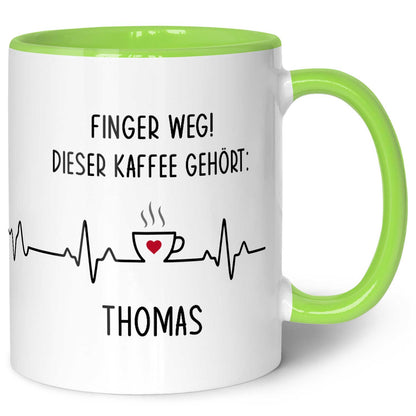 Bedruckte Tasse mit Spruch - Finger Weg!