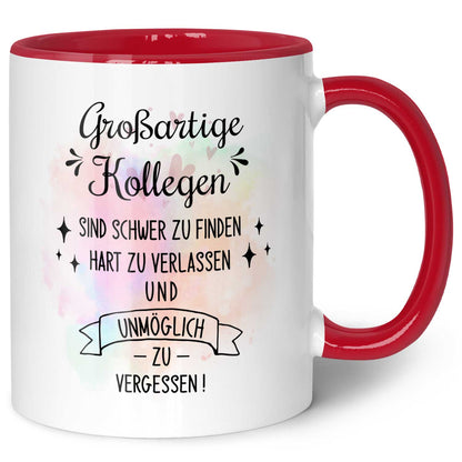 Bedruckte Tasse mit Spruch Großartige Kollegen