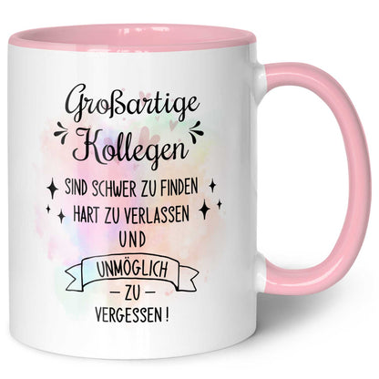 Bedruckte Tasse mit Spruch Großartige Kollegen