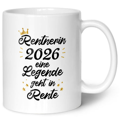 Bedruckte Tasse mit Spruch Rentner/Rentnerin