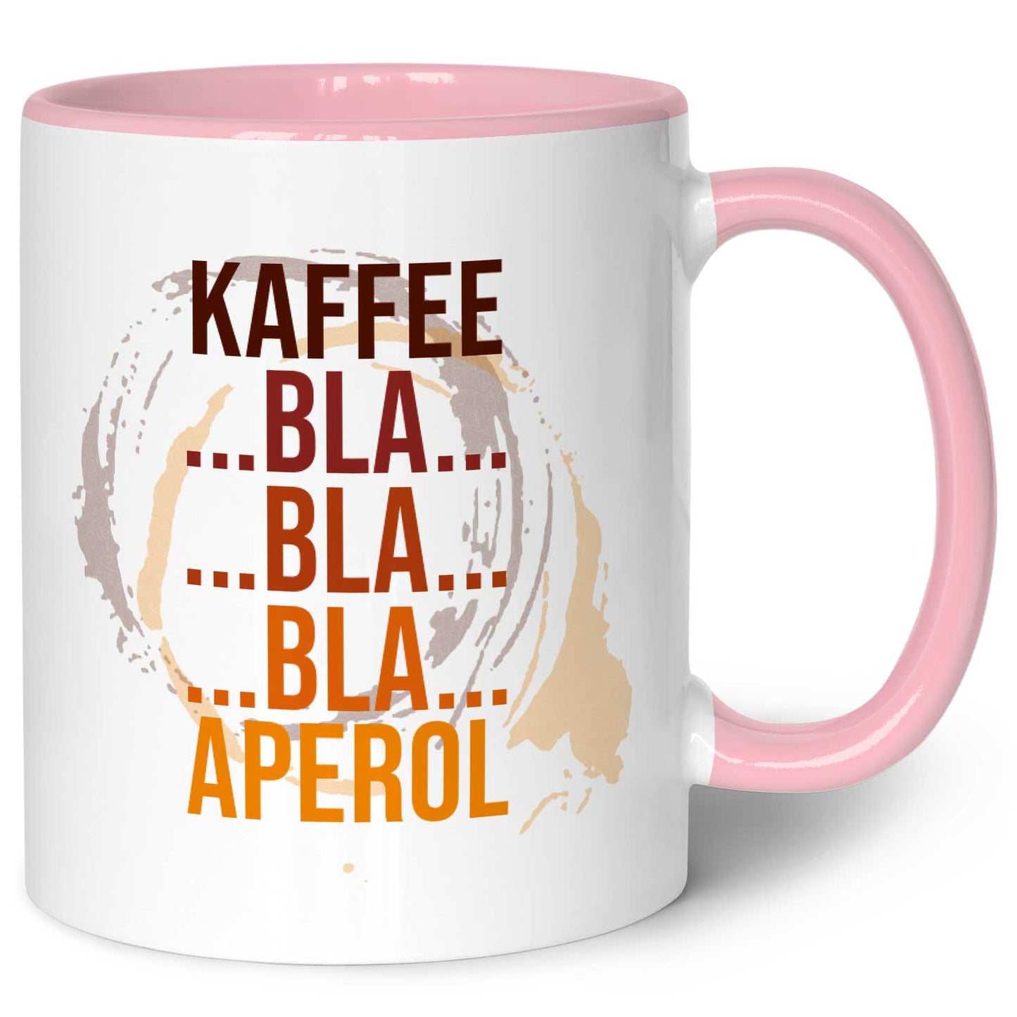 Bedruckte Tasse mit Aperol Spritz Motiv - Kaffee bla bla bla Aperol - Aperol Geschenk
