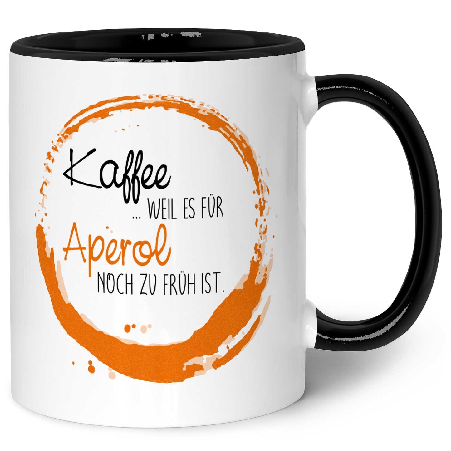 Bedruckte Tasse mit Aperol Spritz Motiv - Kaffee , weil es für Aperol noch zu früh ist