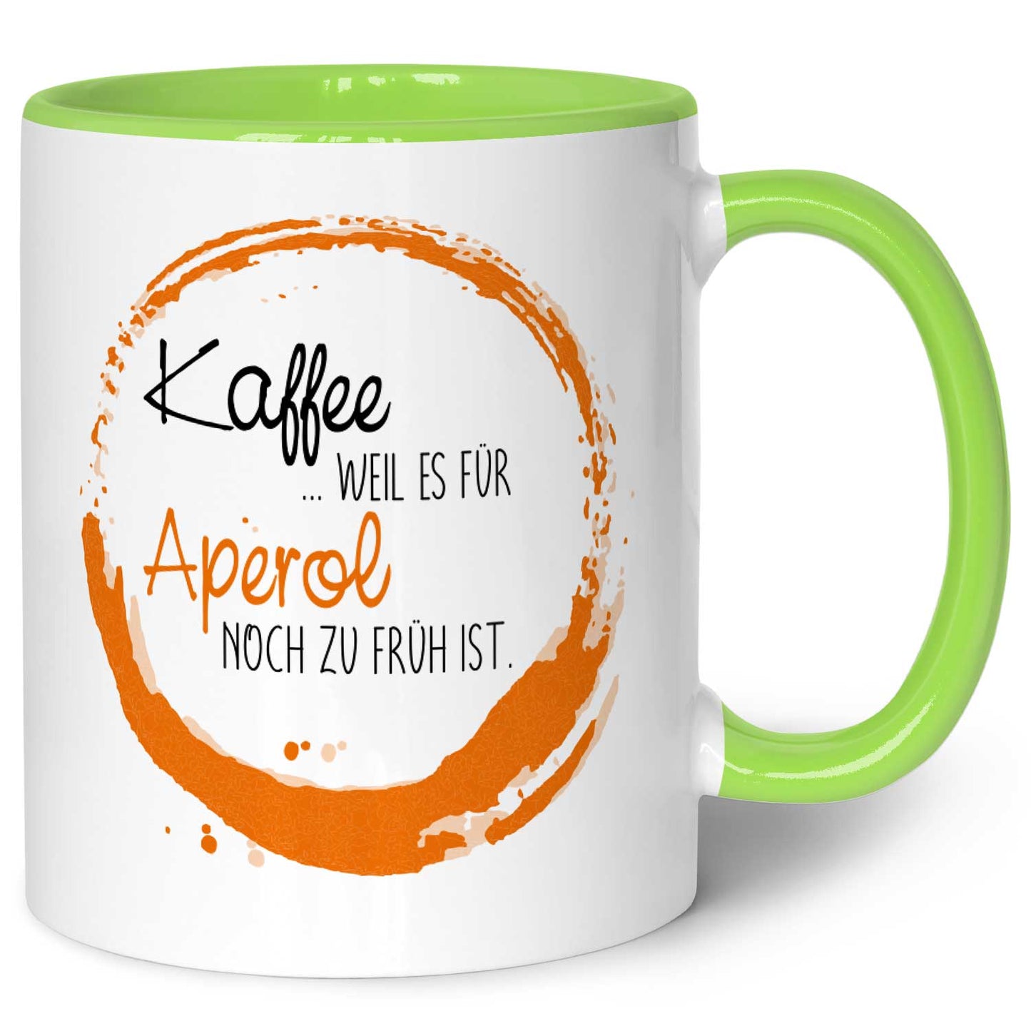 Bedruckte Tasse mit Aperol Spritz Motiv - Kaffee , weil es für Aperol noch zu früh ist
