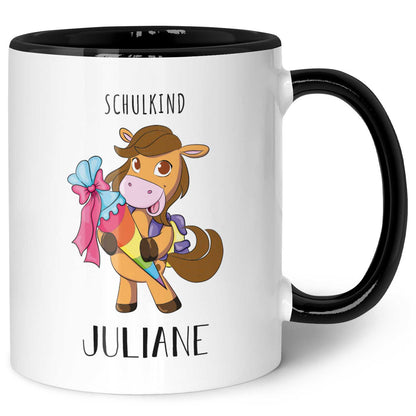 Bedruckte Tasse mit Motiv - Einschulung Pferd