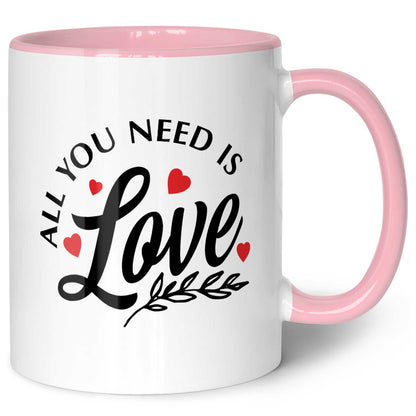 Bedruckte Tasse mit Spruch - All you need is love