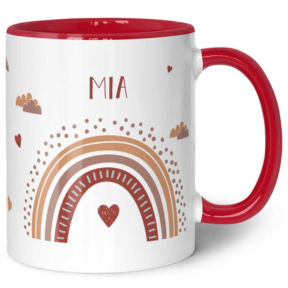 Bedruckte Tasse - Regenbogen - Personalisiert mit Namen - Für Mädchen und Jungen