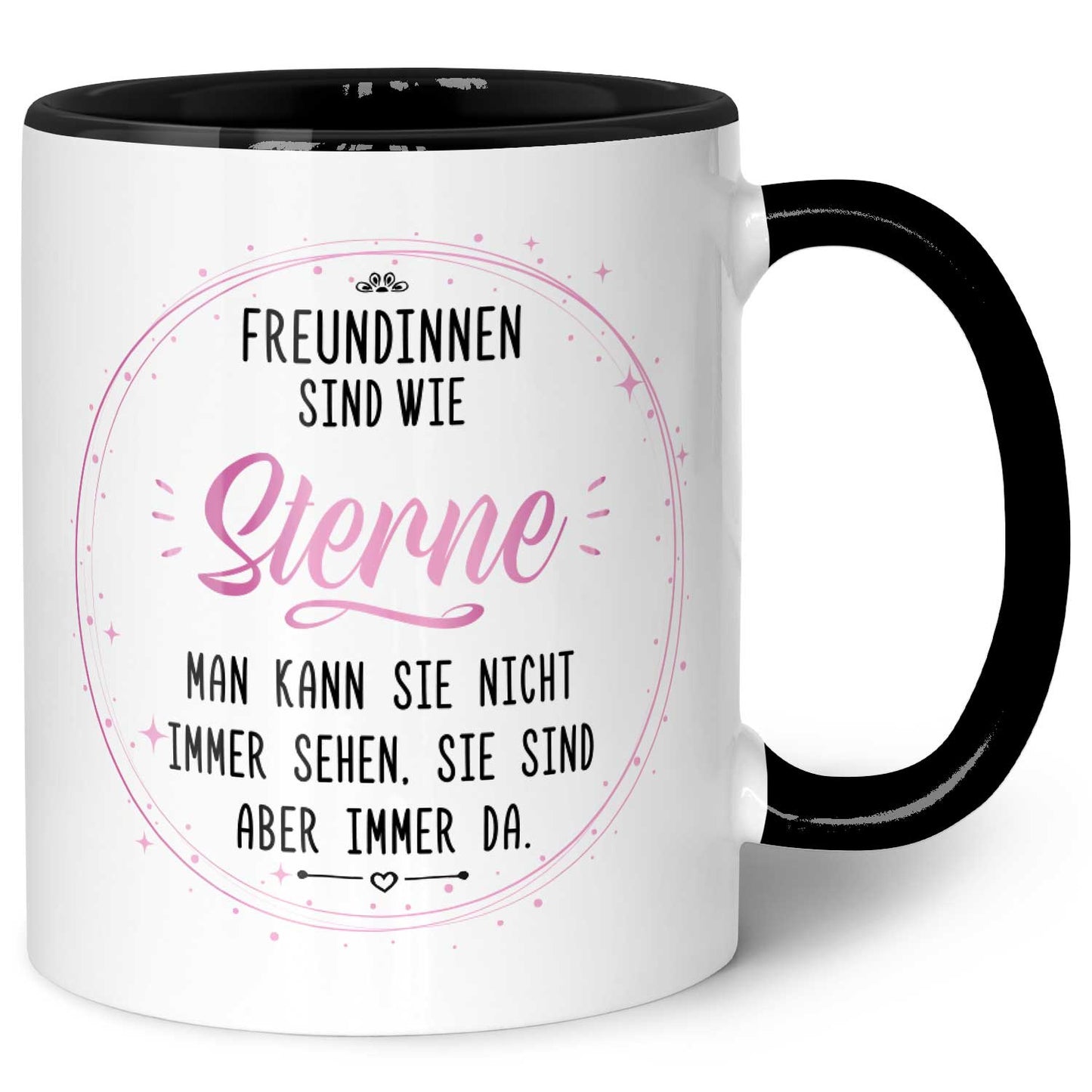 Bedruckte Tasse mit Spruch Freundinnen sind wie Sterne