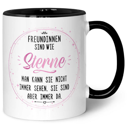 Bedruckte Tasse mit Spruch Freundinnen sind wie Sterne