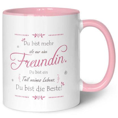 Bedruckte Tasse mit Spruch - "Du bist mehr als nur eine Freundin"