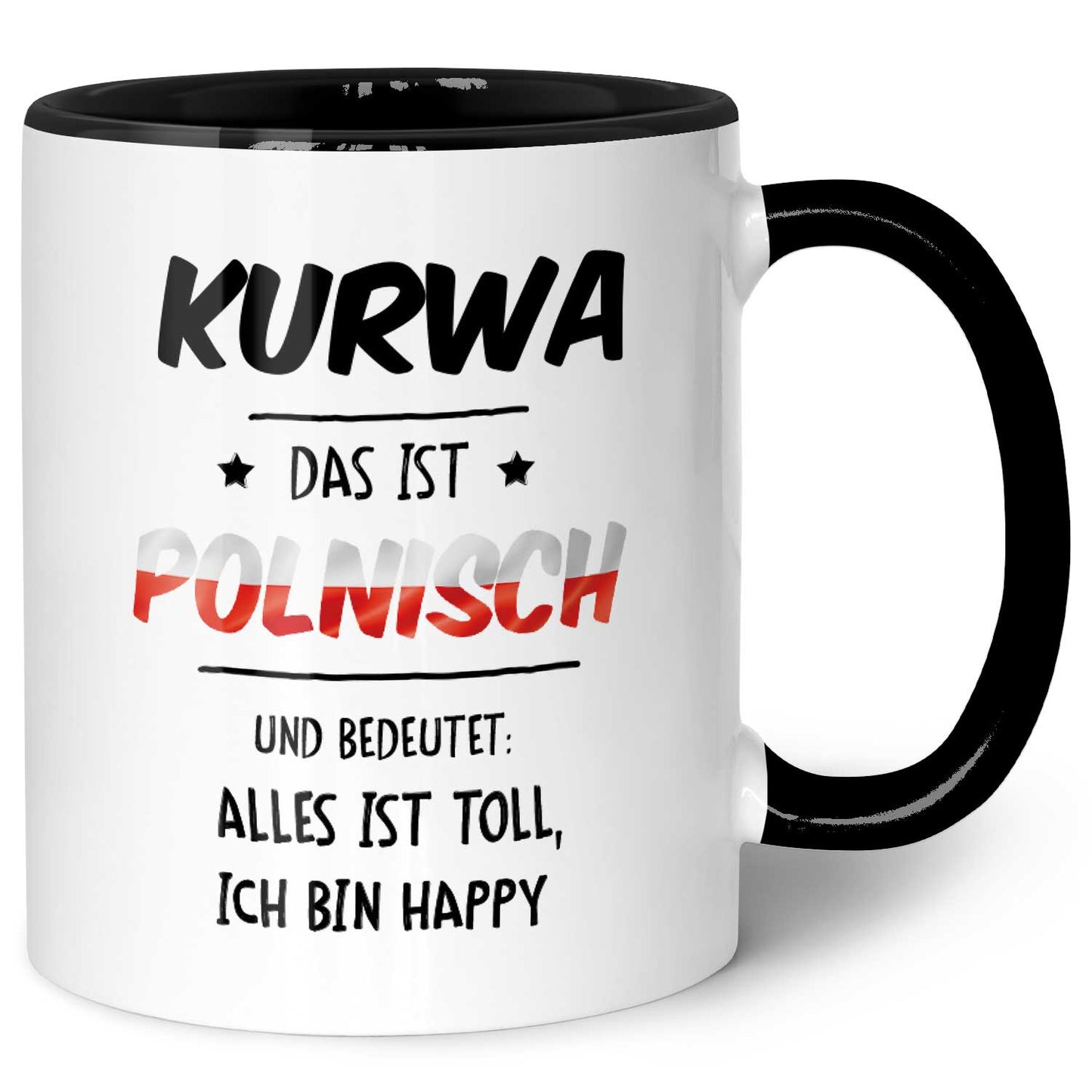 Bedruckte Tasse mit Spruch Alles toll Kurwa