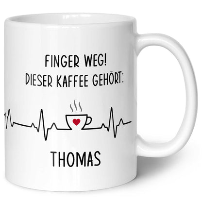 Bedruckte Tasse mit Spruch - Finger Weg!