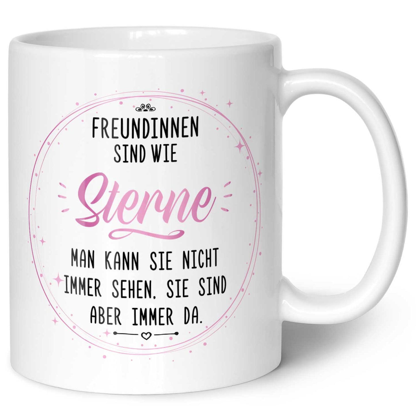 Bedruckte Tasse mit Spruch Freundinnen sind wie Sterne