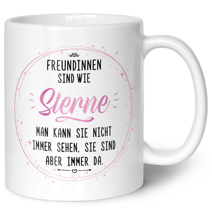 Bedruckte Tasse mit Spruch Freundinnen sind wie Sterne