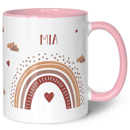 Bedruckte Tasse - Regenbogen - Personalisiert mit Namen - Für Mädchen und Jungen