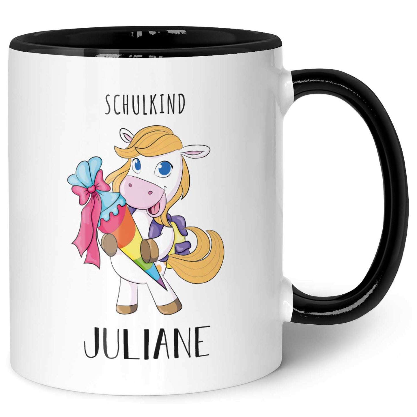 Bedruckte Tasse mit Motiv - Einschulung Pferd