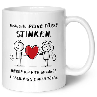 Bedruckte Tasse mit Spruch - Deine Fürze stinken