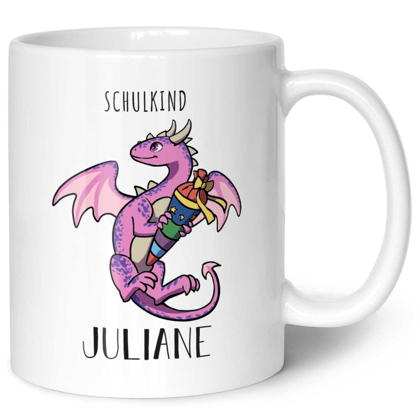 Bedruckte Tasse mit Motiv - Einschulung Drache
