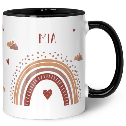 Bedruckte Tasse - Regenbogen - Personalisiert mit Namen - Für Mädchen und Jungen