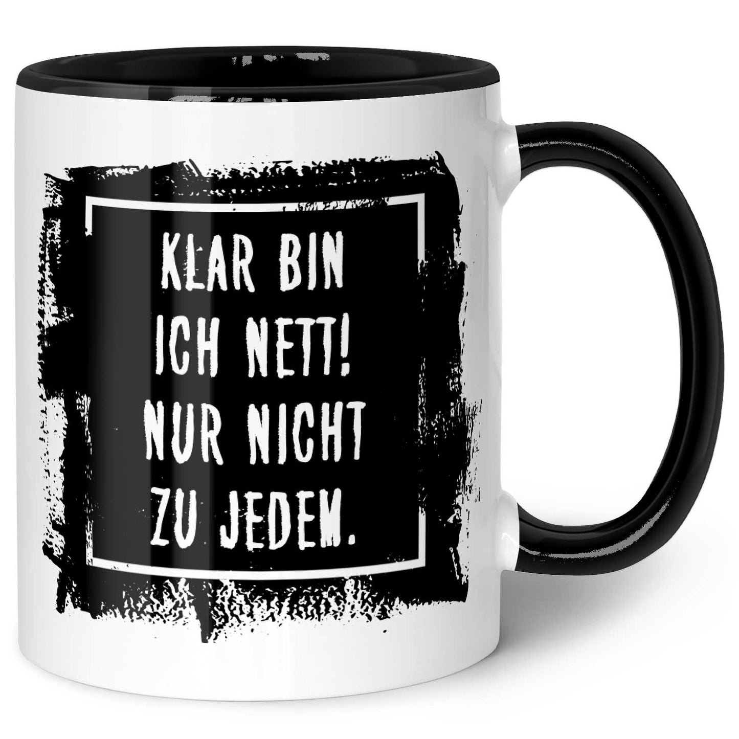 Bedruckte Tasse mit Spruch - "Klar bin ich nett"