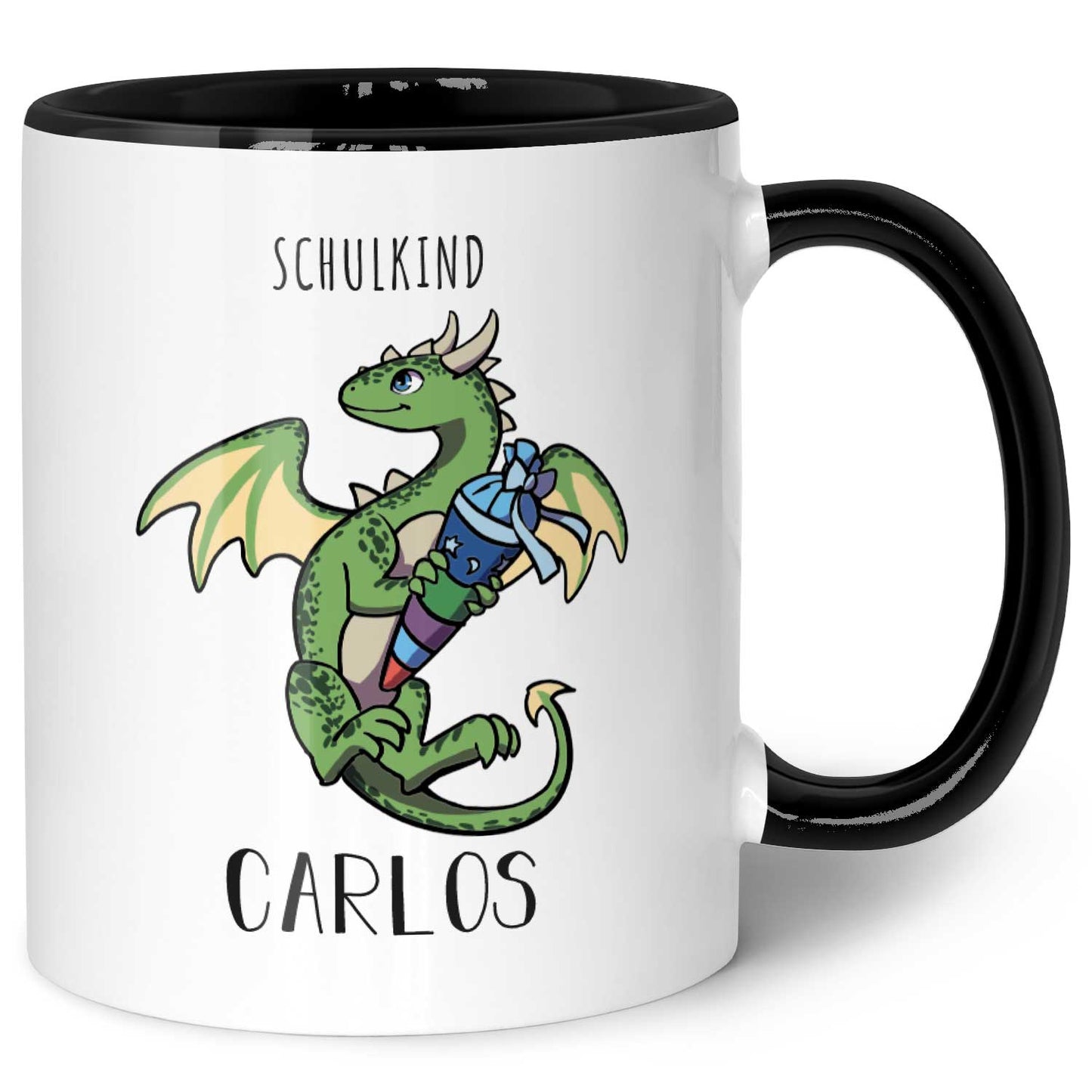 Bedruckte Tasse mit Motiv - Einschulung Drache