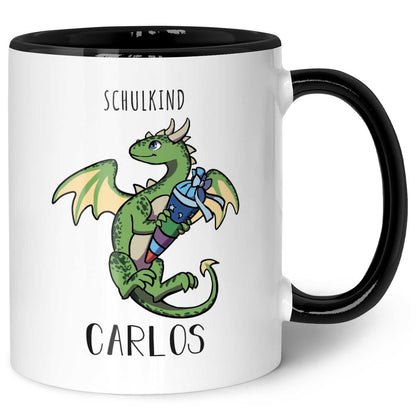 Bedruckte Tasse mit Motiv - Einschulung Drache
