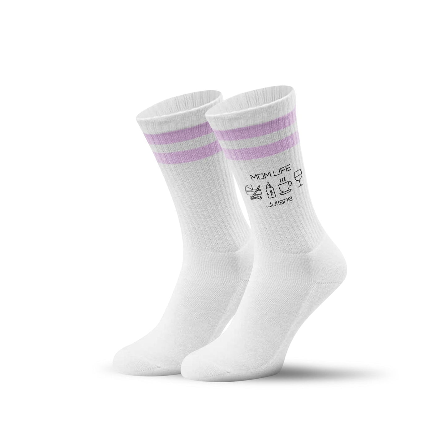 Tennissocken - Mom Life - personalisiert mit Namen