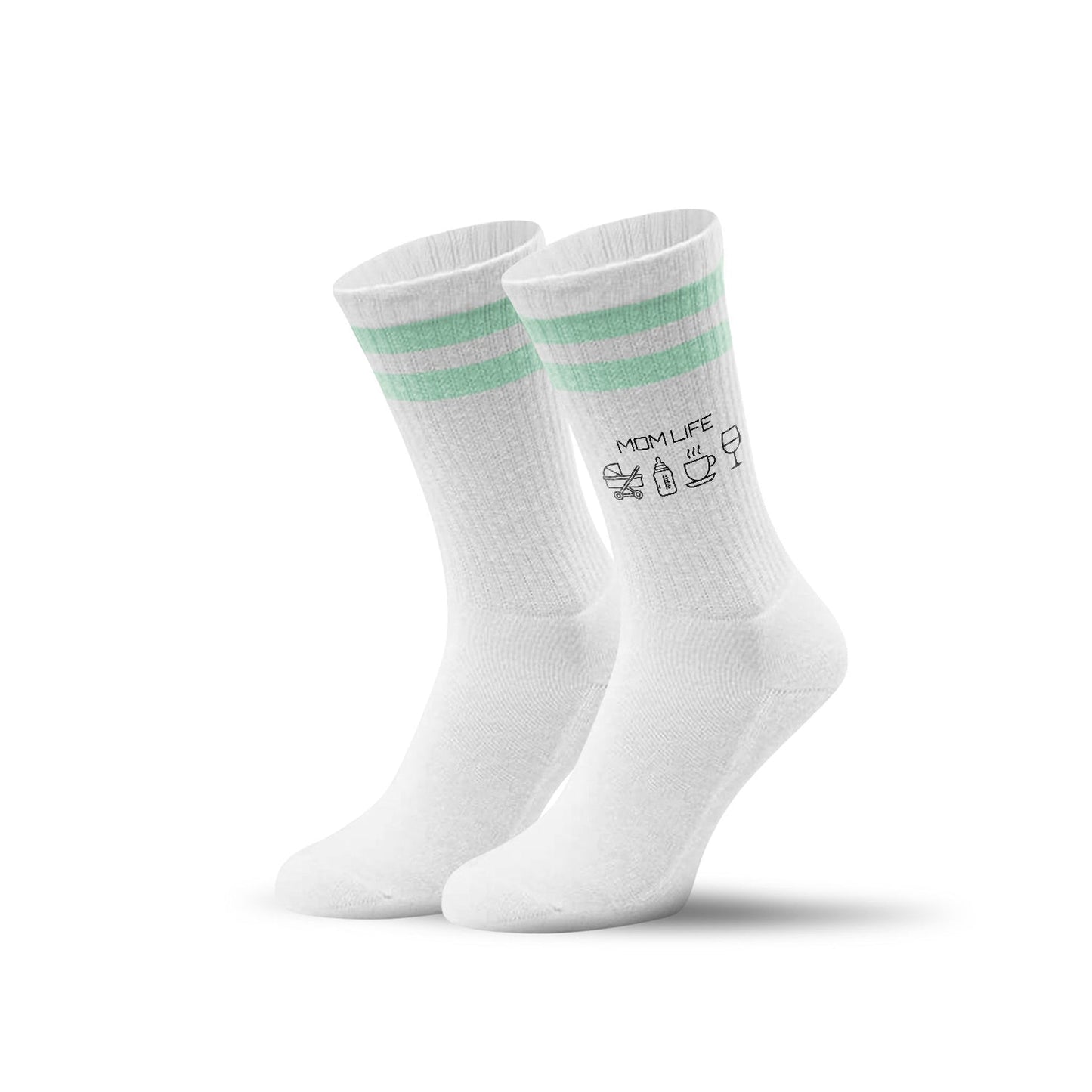 Tennissocken - Mom Life - personalisiert mit Namen