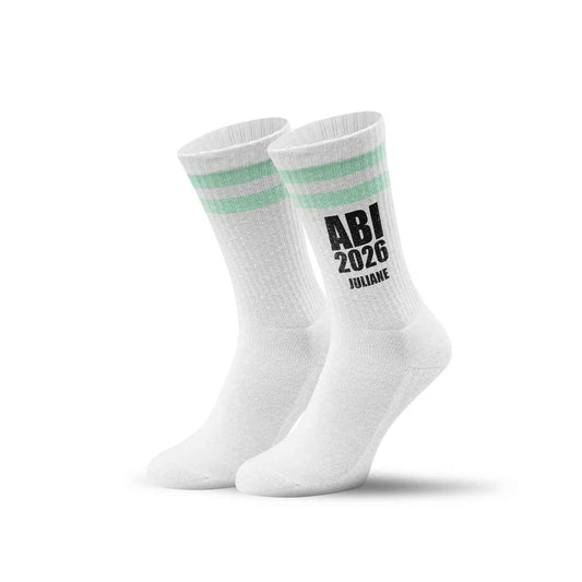 Tennissocken - Abi Jahr - personalisiert mit Namen & Jahr