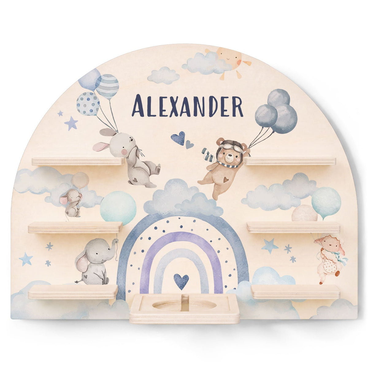 Toniebox Regal für Kinderzimmer - Ballon - Personalisiert mit Namen