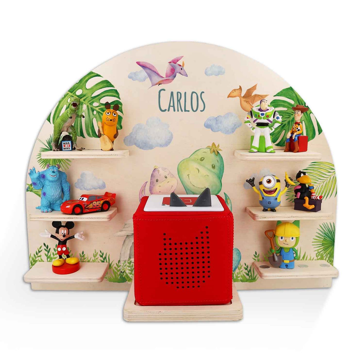 Toniebox Regal für Kinderzimmer - Dino - Personalisiert mit Namen