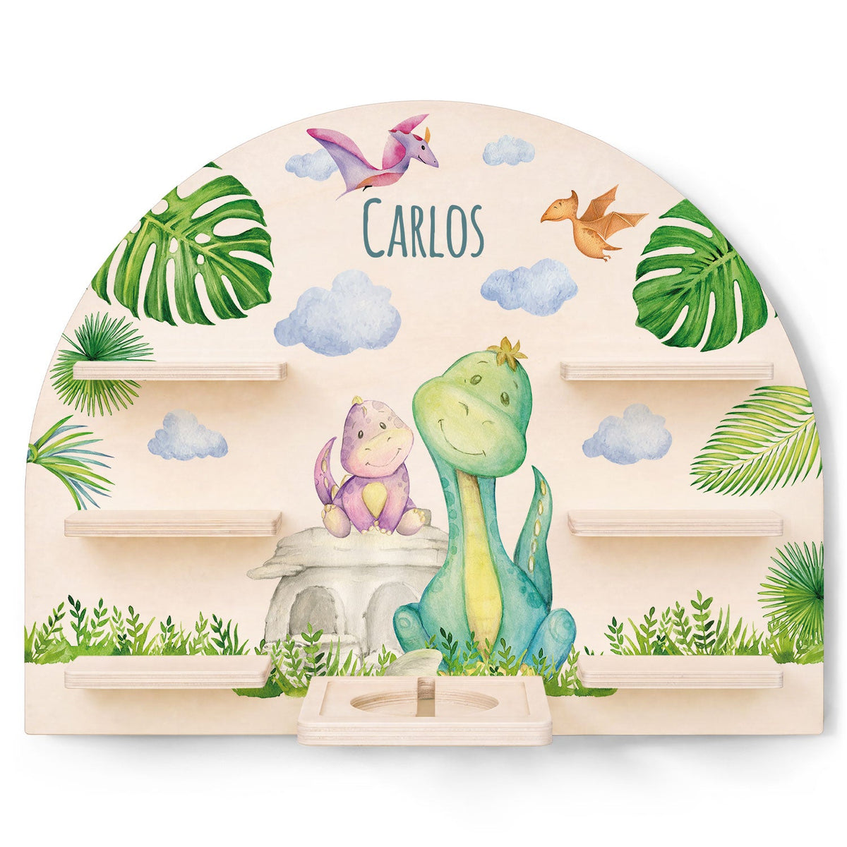 Toniebox Regal für Kinderzimmer - Dino - Personalisiert mit Namen